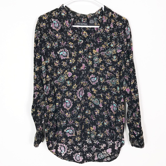 Vintage Generra Black Oversized Popover Tunic Top - Picture 1 of 7